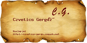 Czvetics Gergő névjegykártya